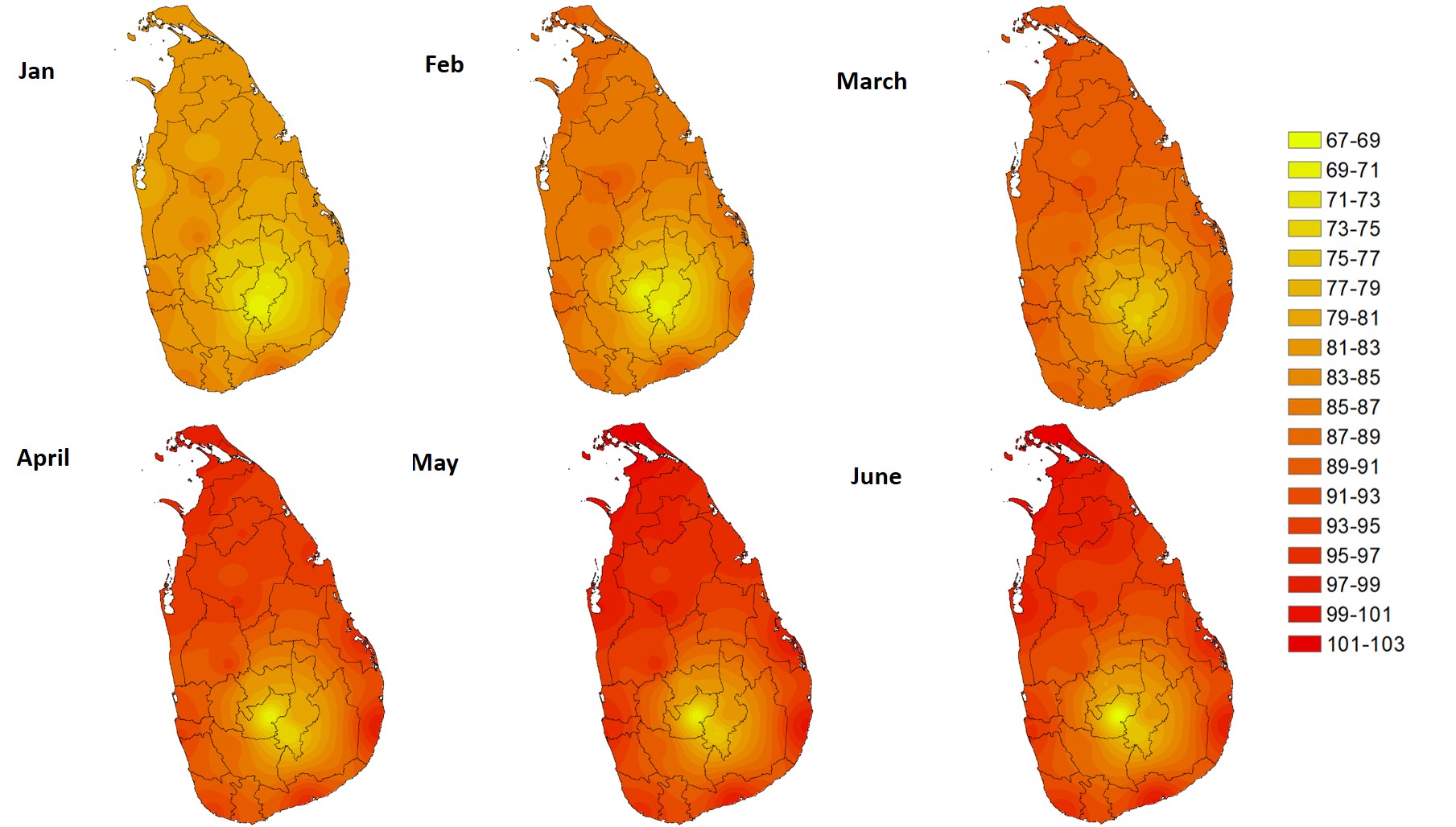 Monthly Temperatures Anomalies of Sri Lanka